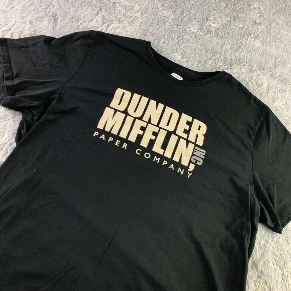 The Office Dunder Mifflin Paper Company Shirt Mens XXL Black White Gray TV
